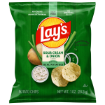LAY'S Sour Cream & Onion Potato Chips, 1.0 oz